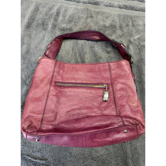 B. Makowsky Handbags - Women's B. Makowsky Purple Leather Shoulder Bag One Size